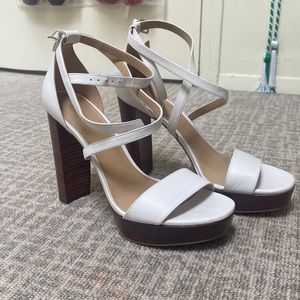 Michael Kors White Charlize Platform Heels